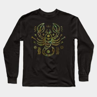 Scorpio Zodiac Gold Abalone Long Sleeve T-Shirt